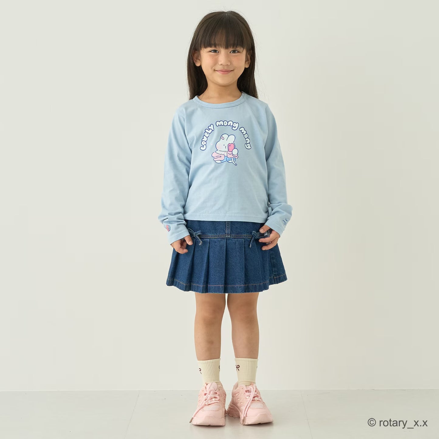 日本童裝 Ly# mine x Lovely MongMong 印花上衣 100-140cm 女童款 秋季 TOPS