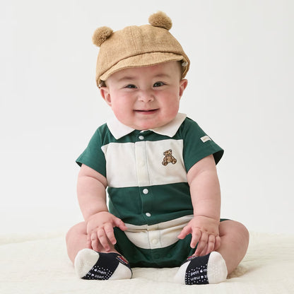 日本童裝 pe#main 熊仔polo連衣 70-80cm 男童款 初生嬰兒 夏季 Jumpsuit