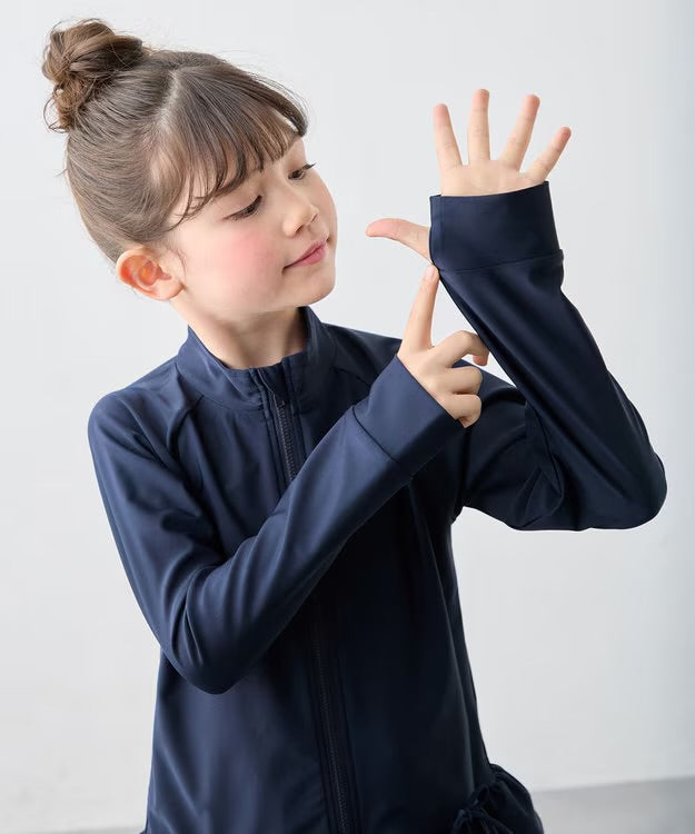 日本童裝 aF#a325 防UV 泳衣外套 100-150cm 女童款 夏季 夏日玩水泳衣特輯