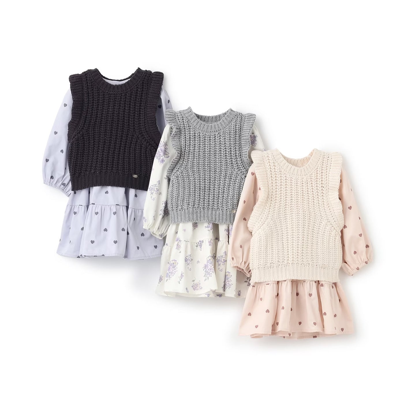 日本童裝 pe#main 針織背心連身裙套裝 80-130cm 女童款 冬季 TOPS DRESSES