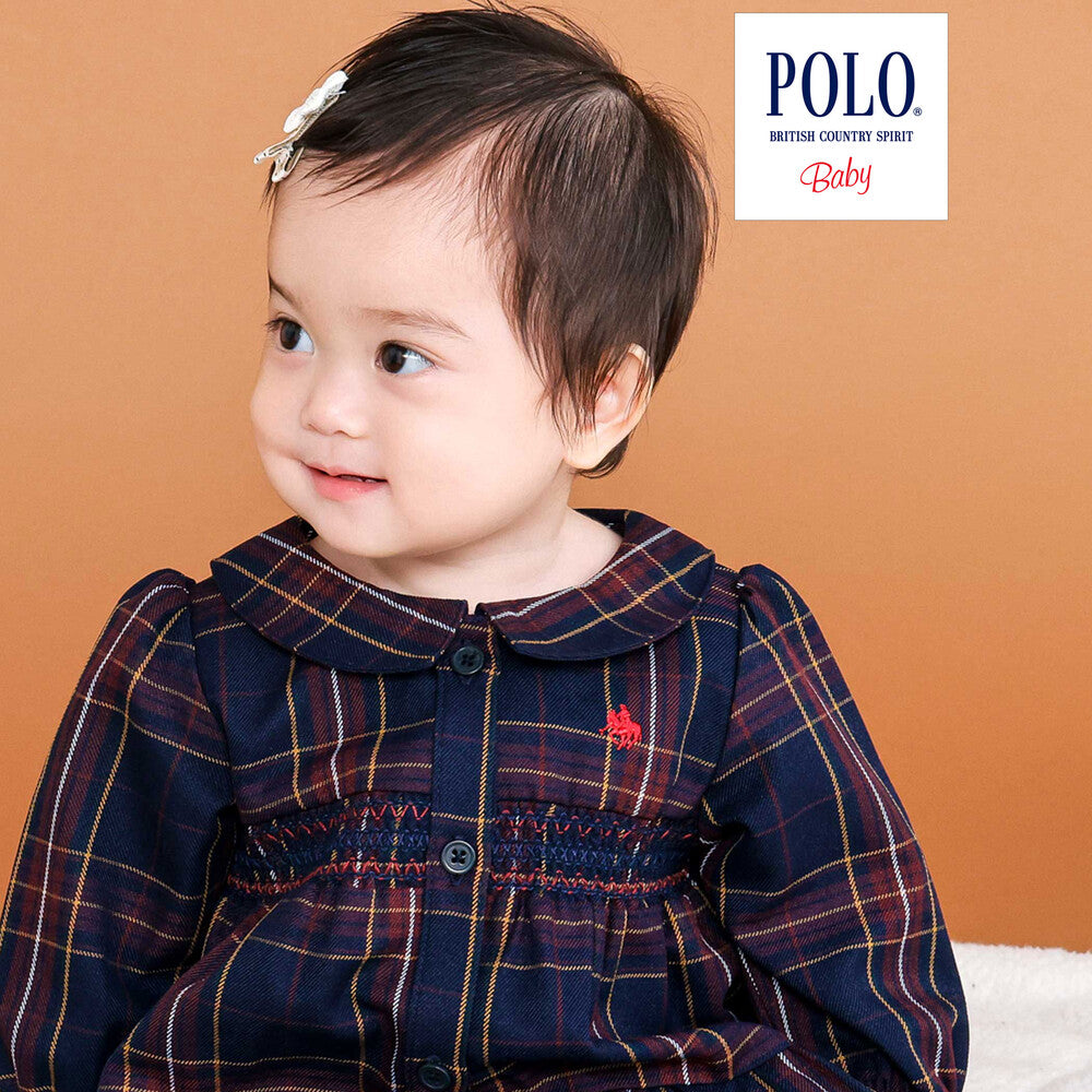 日本童裝  SLAP SLIP x POLO BCS 格仔連身裙及打底褲套裝 70-80cm 女童款 初生嬰兒 秋季 DRESSES PANTS