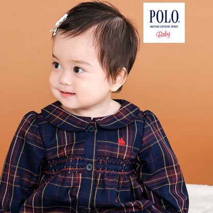 日本童裝  SLAP SLIP x POLO BCS 格仔連身裙及打底褲套裝 70-80cm 女童款 初生嬰兒 秋季 DRESSES PANTS