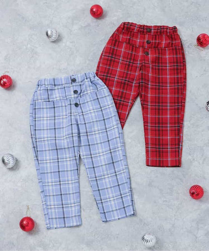 日本童裝 apres les cours 格仔長褲 80-130cm 男童款 冬季 Pants 聖誕紅/新年紅