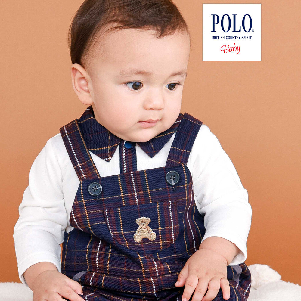 日本童裝  SLAP SLIP x POLO BCS polo連衣及吊帶連體褲套裝 70-80cm 男童款 初生嬰兒 秋季 Jumpsuit