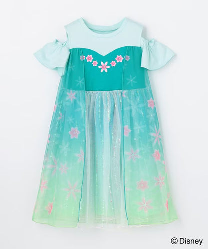 日本童裝 aF#a325 x Disney FROZEN Elsa連身裙 90-140cm 女童款 夏季 DRESSES