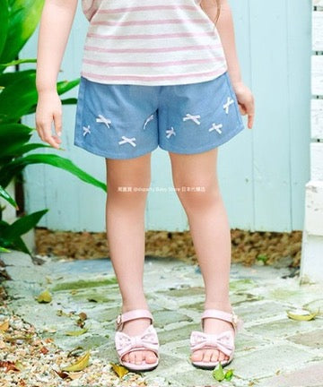 Japanese children's clothing aF#a325 bow shorts 100-160cm girls summer PANTS