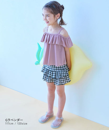 日本童裝 dev!rock 防UV 泳衣兩件套裝 100-160cm 女童款 夏季 TOPS PANTS 夏日玩水泳衣特輯