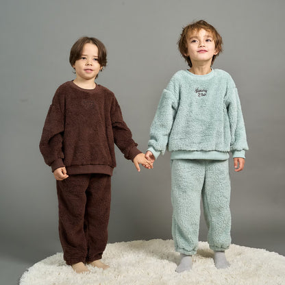 日本童裝 b・R# 絨毛睡衣套裝 100-150cm 男童款 冬季 TOPS PANTS 睡衣系列