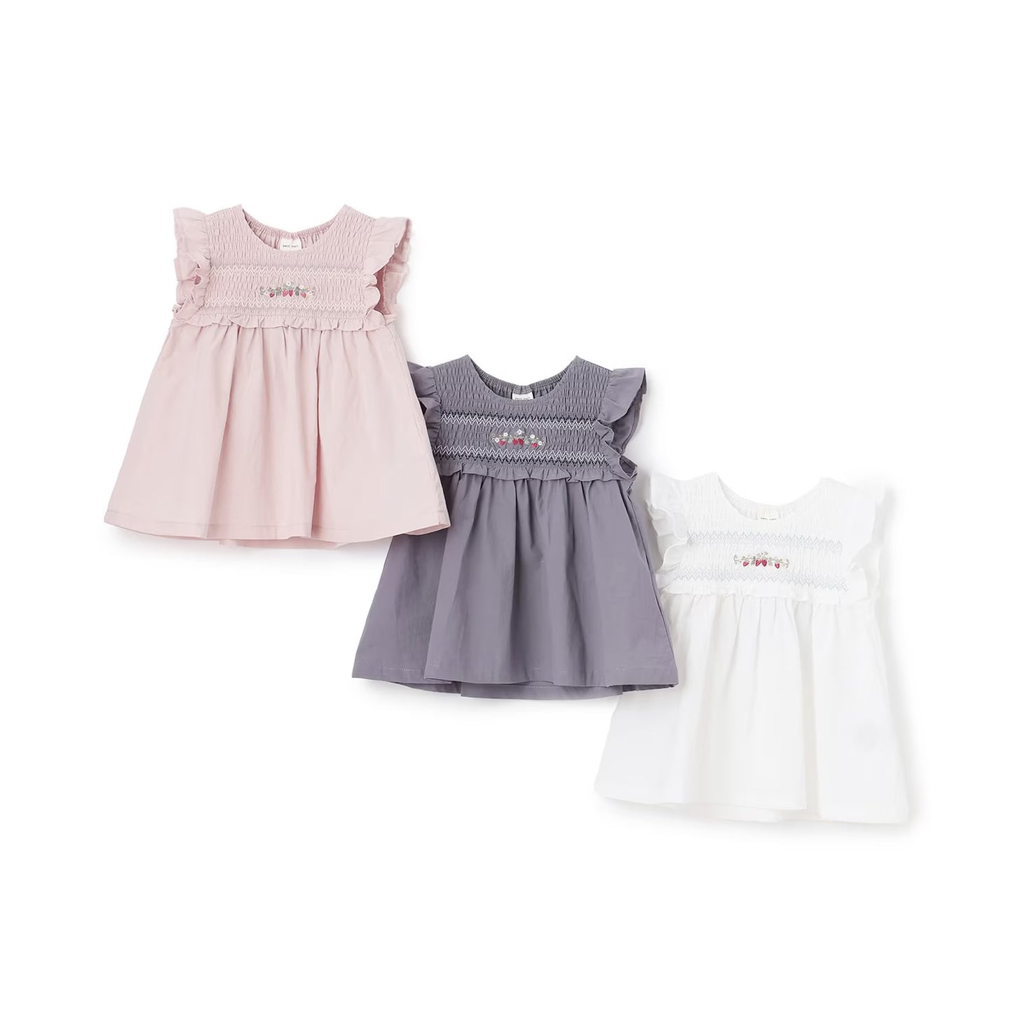 日本童裝 pe#main 士多啤梨刺繡上衣 80-130cm 女童款 夏季 TOPS