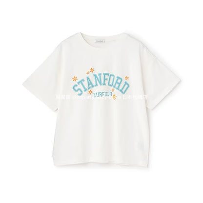 Lovetoxic Japanese children's clothing letter print top 130-160cm girls summer TOPS 