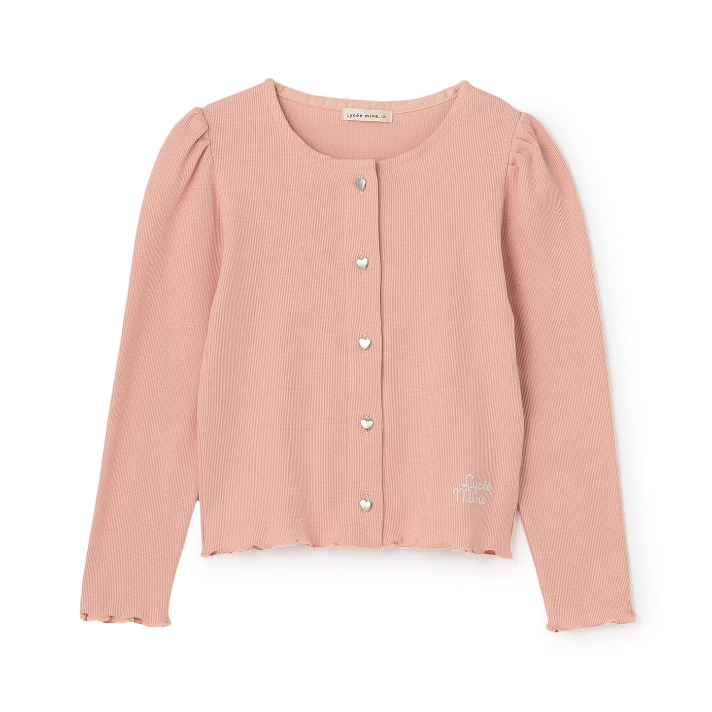 日本童裝 Ly# mine 心型紐扣羅紋外套 100-140cm 女童款 秋季 TOPS OUTERWEAR