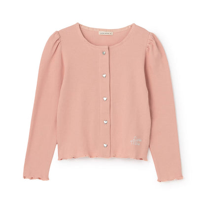 日本童裝 Ly# mine 心型紐扣羅紋外套 100-140cm 女童款 秋季 TOPS OUTERWEAR