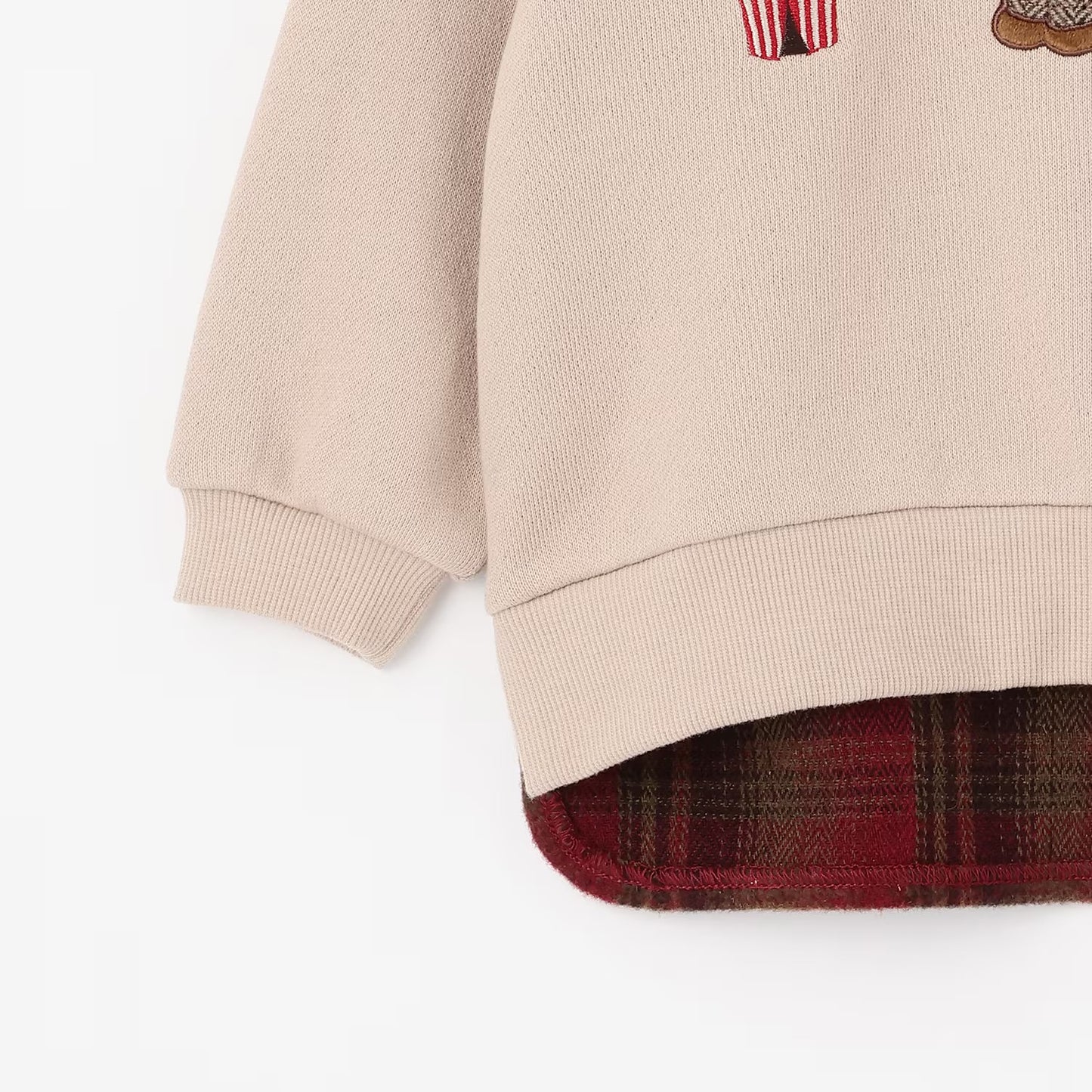 日本童裝 pe#main 假兩件熊仔衛衣 80-130cm 男童款 冬季 TOPS