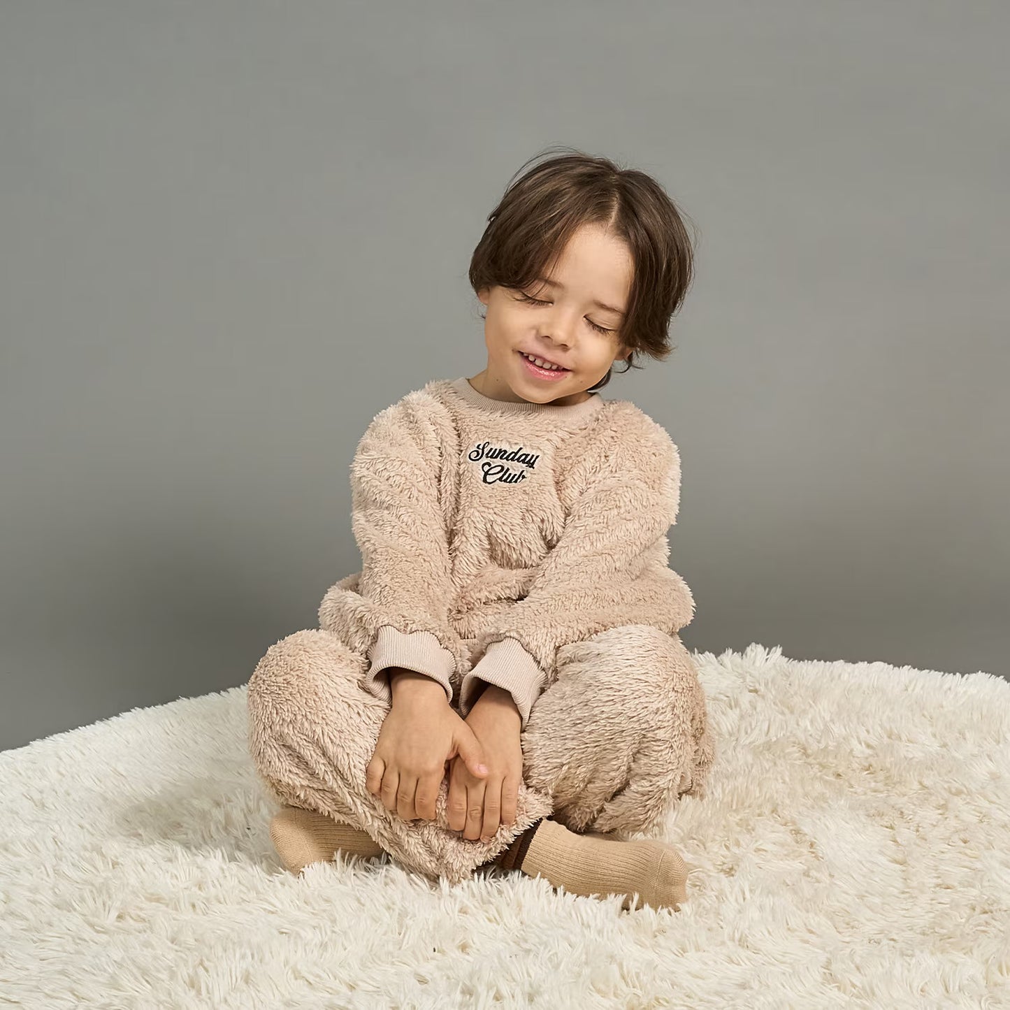 日本童裝 b・R# 絨毛睡衣套裝 100-150cm 男童款 冬季 TOPS PANTS 睡衣系列