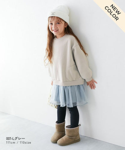 日本童裝 dev!rock 薄紗拼接衛衣連身裙 80-140cm 女童款 冬季 DRESSES