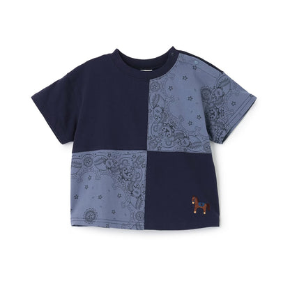 日本童裝 pe#main 拼布短袖上衣 80-130cm 男童款 夏季 TOPS