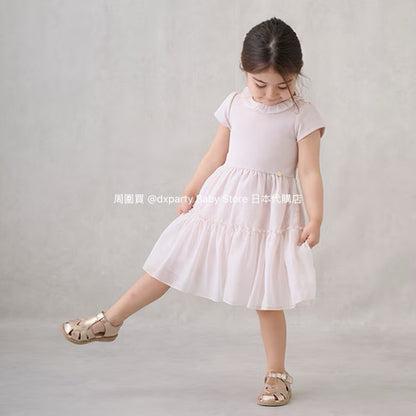 Japanese children's clothing pe#main patchwork dress 80-130cm girls summer dresses 