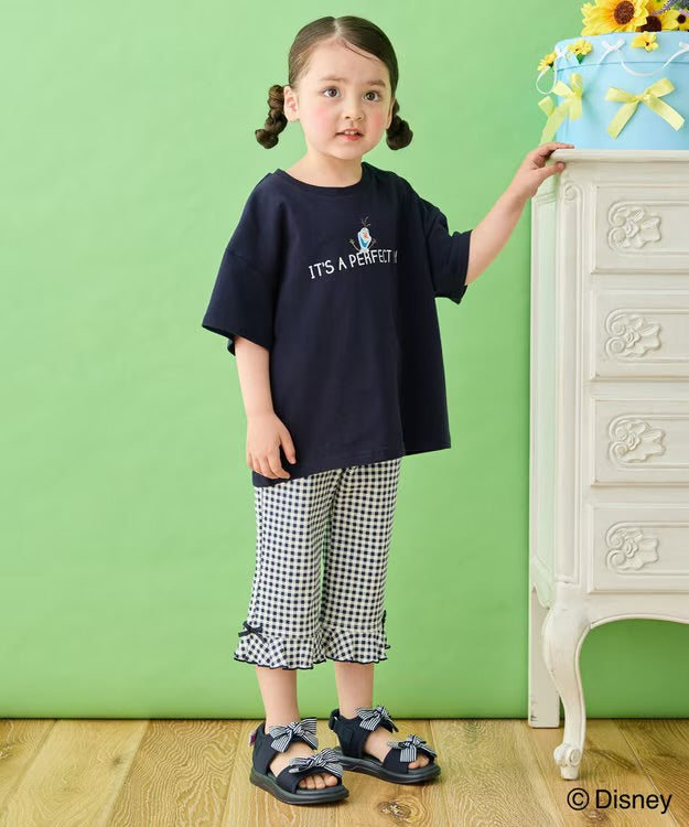 日本童裝 aF#a325 x Disney FROZEN 接觸冷感 印花上衣 90-140cm 女童款 夏季 TOPS