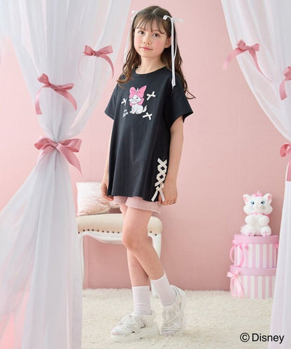 日本童裝 aF#a325 x Disney Marie 繫帶超大短袖上衣 110-160cm 女童款 夏季 TOPS DRESSES