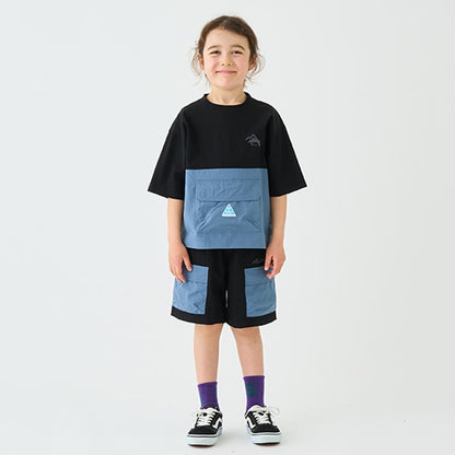 Japanese children's clothing mini#ML mountain series work pocket sports shorts 90-140cm boys' summer PANTS 