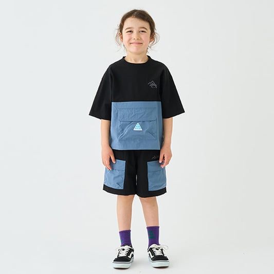 Japanese children's clothing mini#ML mountain series work pocket sports shorts 90-140cm boys' summer PANTS 