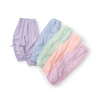 Japanese children's clothing mini#ML waterproof series drawstring sports pants 100-140cm girls spring and summer PANTS 