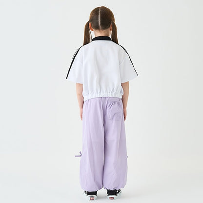 Japanese children's clothing mini#ML waterproof series drawstring sports pants 100-140cm girls spring and summer PANTS 