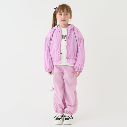 Japanese children's clothing mini#ML waterproof series drawstring sports pants 100-140cm girls spring and summer PANTS 