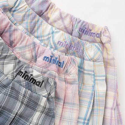Japanese children's clothing mini#ML plaid pleated skirt pants 90-140cm girls spring and summer PANTS 