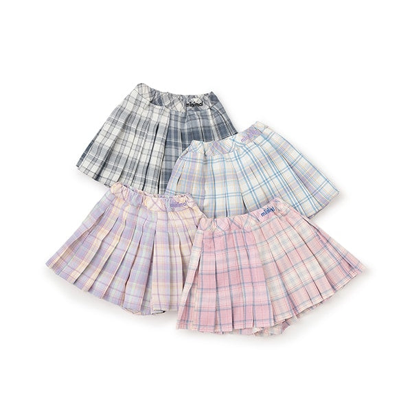 Japanese children's clothing mini#ML plaid pleated skirt pants 90-140cm girls spring and summer PANTS 