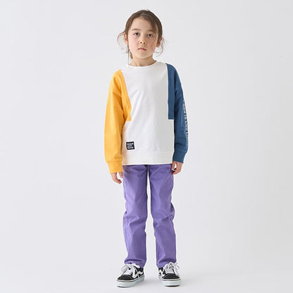 Japanese children's clothing mini#ML cotton two-tone sleeve sweatshirt 90-140cm boys/girls spring and summer TOPS 