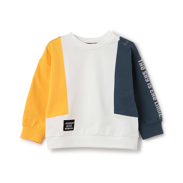 Japanese children's clothing mini#ML cotton two-tone sleeve sweatshirt 90-140cm boys/girls spring and summer TOPS 