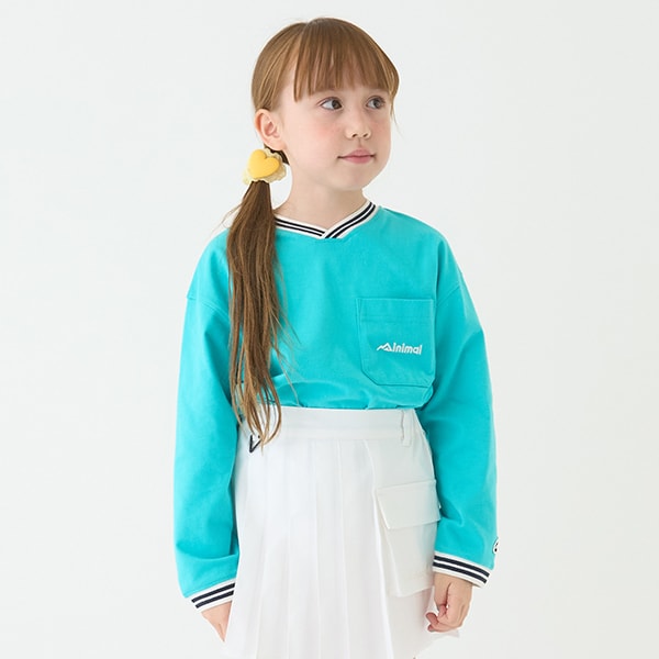 Japanese children's clothing mini #ML anti-fouling V-neck top 90-140cm boys/girls spring and summer TOPS 