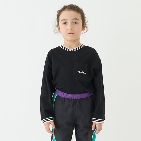 Japanese children's clothing mini #ML anti-fouling V-neck top 90-140cm boys/girls spring and summer TOPS 