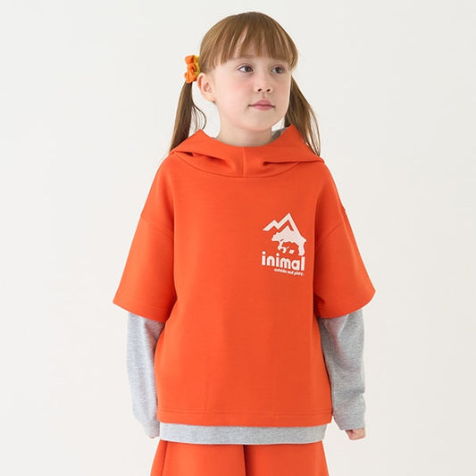 Japanese children's clothing mini #ML waterproof series quick-drying series fake two-piece tops 100-140cm boys'/girls' spring and summer TOPS 