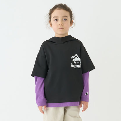 Japanese children's clothing mini #ML waterproof series quick-drying series fake two-piece tops 100-140cm boys'/girls' spring and summer TOPS 