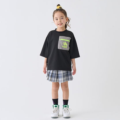 Japanese children's clothing mini#ML waterproof series zipper pocket top 90-140cm boys/girls summer TOPS 