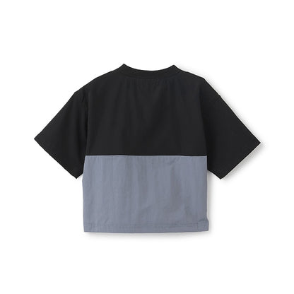Japanese children's clothing mini#ML mountain pocket color block top 90-140cm boy's summer TOPS 