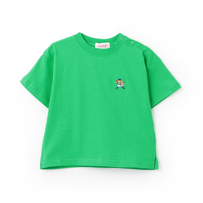 Japanese children's clothing mini#ML anti-fouling series sports embroidered bear top 90-140cm boys/girls summer TOPS 