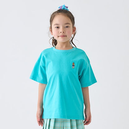 Japanese children's clothing mini#ML anti-fouling series sports embroidered bear top 90-140cm boys/girls summer TOPS 