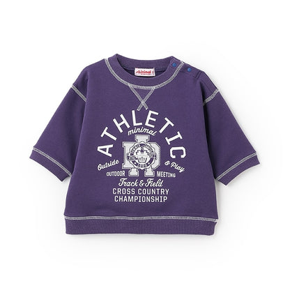 Japanese children's clothing mini#ML line letter print top 90-140cm boy's/girl's summer TOPS 