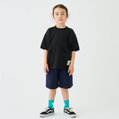 Japanese children's clothing mini#ML waterproof series water-absorbing quick-drying double-pocket top 90-140cm boys'/girls' summer TOPS 