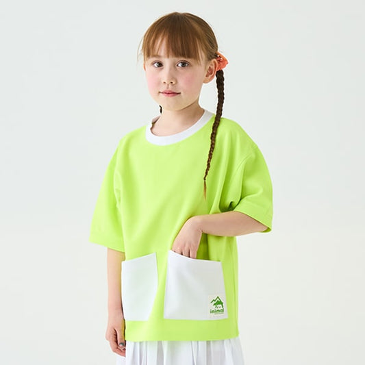 Japanese children's clothing mini#ML waterproof series water-absorbing quick-drying double-pocket top 90-140cm boys'/girls' summer TOPS 