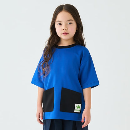 Japanese children's clothing mini#ML waterproof series water-absorbing quick-drying double-pocket top 90-140cm boys'/girls' summer TOPS 