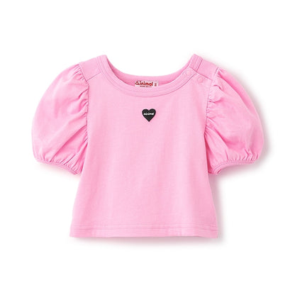 Japanese children's clothing mini #ML anti-fouling series puff sleeve top 90-140cm girls summer TOPS 