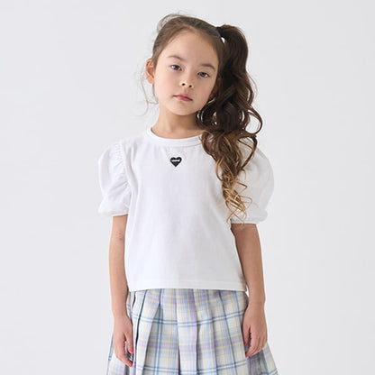 Japanese children's clothing mini #ML anti-fouling series puff sleeve top 90-140cm girls summer TOPS 