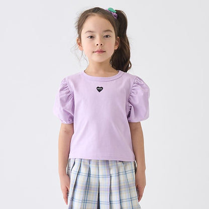 Japanese children's clothing mini #ML anti-fouling series puff sleeve top 90-140cm girls summer TOPS 