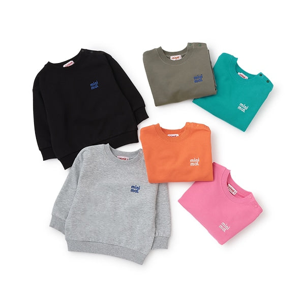 Japanese children's clothing mini #ML anti-fouling embroidered letter sweatshirt 90-140cm boys/girls spring and summer TOPS 