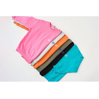 Japanese children's clothing mini #ML anti-fouling embroidered letter sweatshirt 90-140cm boys/girls spring and summer TOPS 