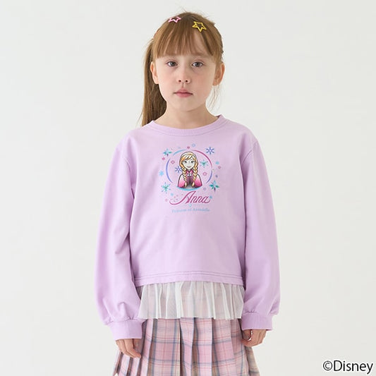 Japanese children's clothing mini #ML x Disney mesh splicing sweatshirt 100-140cm girls spring and summer TOPS 
